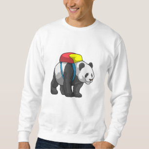 Panda as Hiker with Backpack Sweatshirt