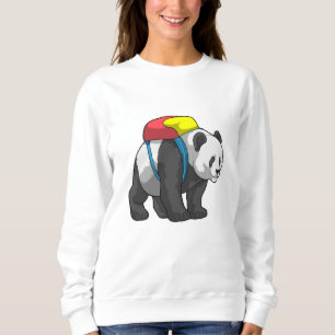 Panda as Hiker with Backpack Sweatshirt