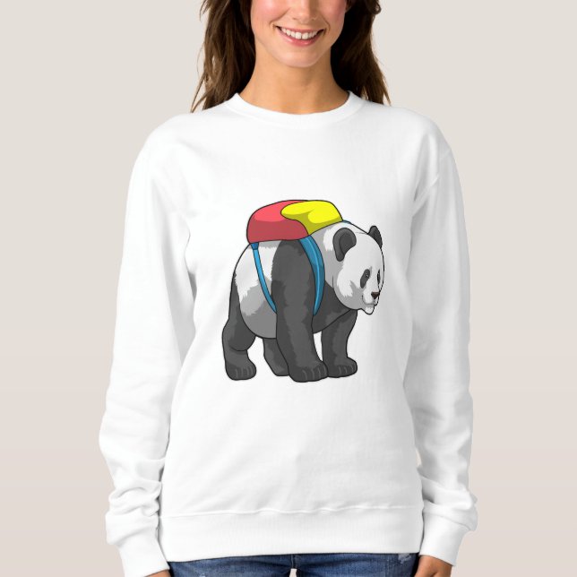 Panda as Hiker with Backpack Sweatshirt (Front)