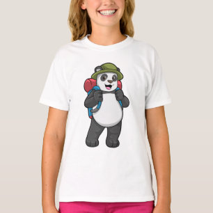 Panda as Hiker with Backpack T-Shirt