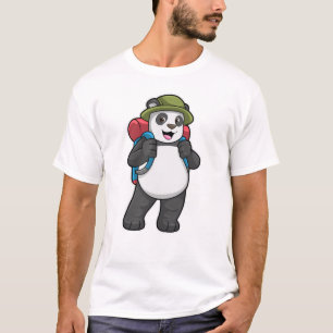 Panda as Hiker with Backpack T-Shirt