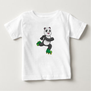 Panda as Inline skater with Roller skates Baby T-Shirt
