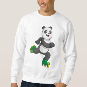 Panda as Inline skater with Roller skates Sweatshirt