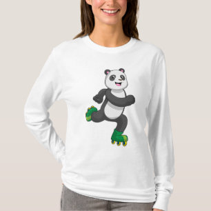 Panda as Inline skater with Roller skates T-Shirt