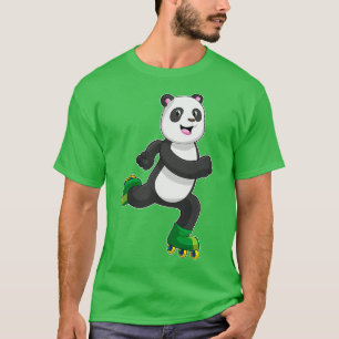Panda as Inline skater with Roller skates T-Shirt