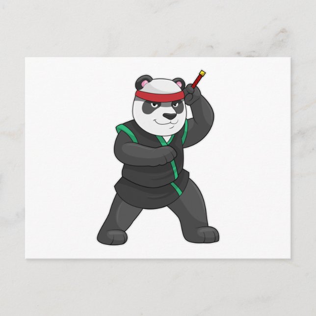 Panda as Ninja in Costume Postcard (Front)