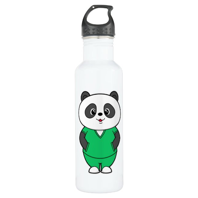 Panda as Nurse with Smock 710 Ml Water Bottle (Front)