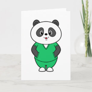 Panda as Nurse with Smock Card