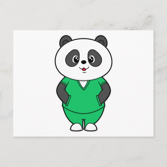 Panda as Nurse with Smock Postcard (Front)