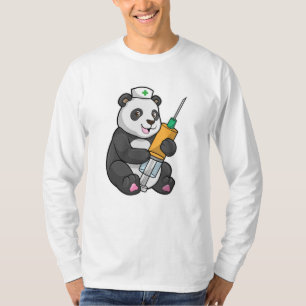 Panda as Nurse with Syringe T-Shirt