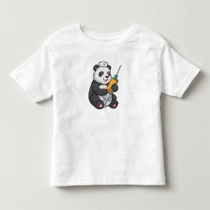 Panda as Nurse with Syringe Toddler T-shirt