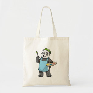 Panda as Painter with Brush & Colour Tote Bag