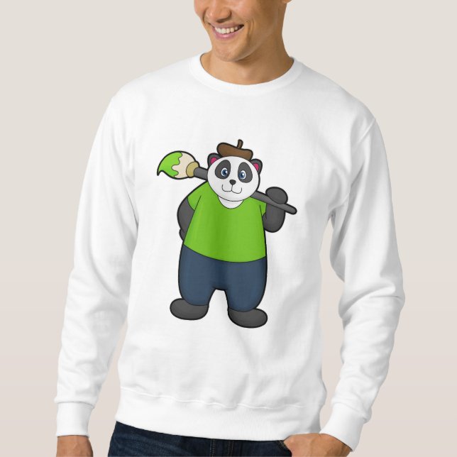 Panda as Painter with Paintbrush Sweatshirt (Front)