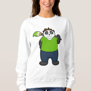 Panda as Painter with Paintbrush Sweatshirt