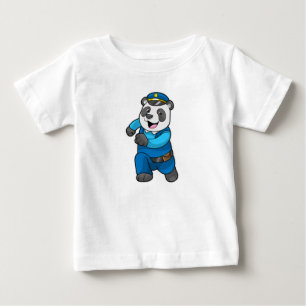 Panda as Police officer with Police hat Baby T-Shirt