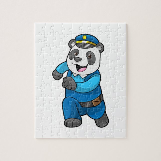 Panda as Police officer with Police hat Jigsaw Puzzle (Vertical)