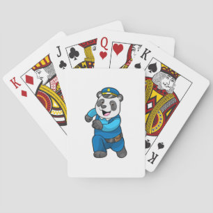 Panda as Police officer with Police hat Playing Cards