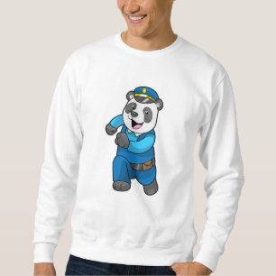 Panda as Police officer with Police hat Sweatshirt
