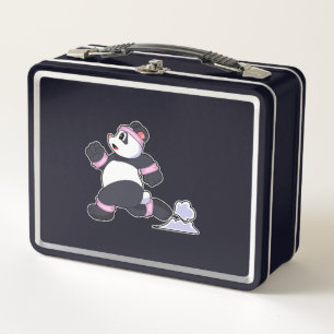 Panda as Runner at Running Metal Lunch Box