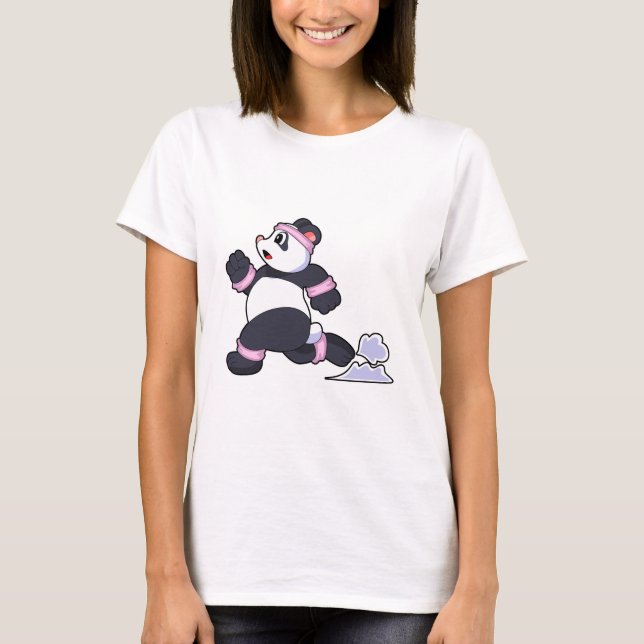 Panda as Runner at Running T-Shirt (Front)