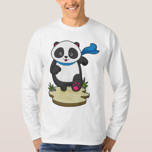 Panda as Runner with Scarf T-Shirt