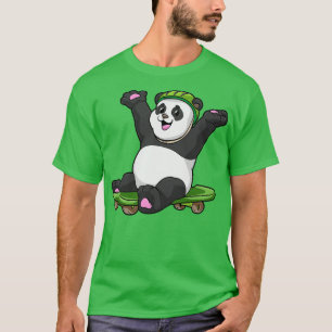 Panda as Skater with Skateboard and Helmet T-Shirt