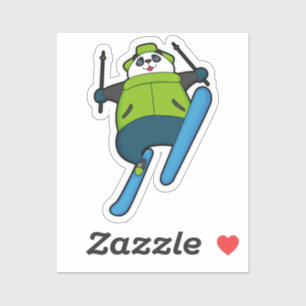 Panda as Ski jumper with Ski