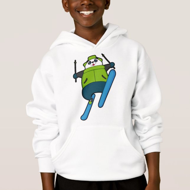 Panda as Ski jumper with Ski (Front)