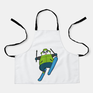 Panda as Ski jumper with Ski Apron