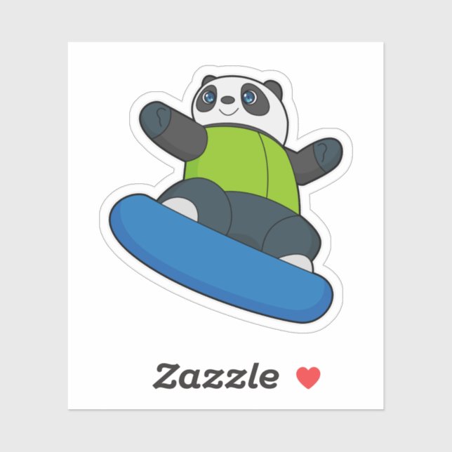 Panda as Snowboarder with Snowboard (Sheet)