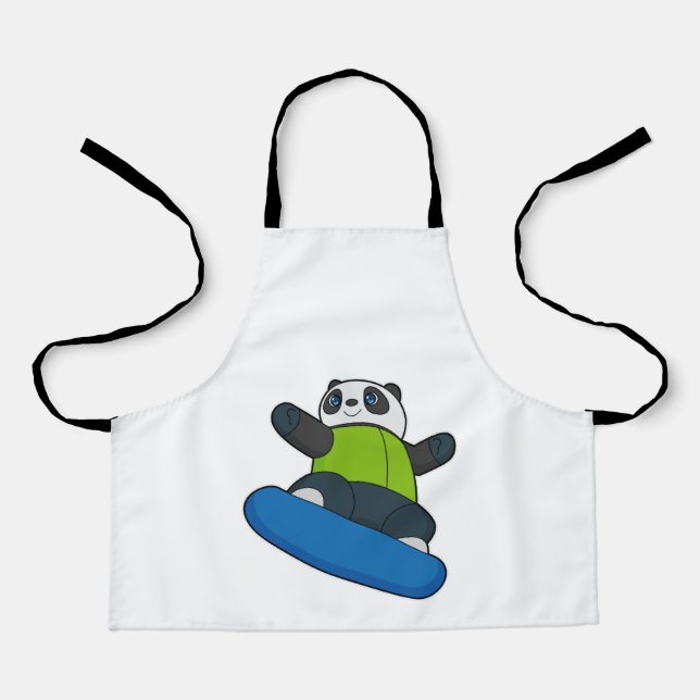 Panda as Snowboarder with Snowboard Apron (Front)