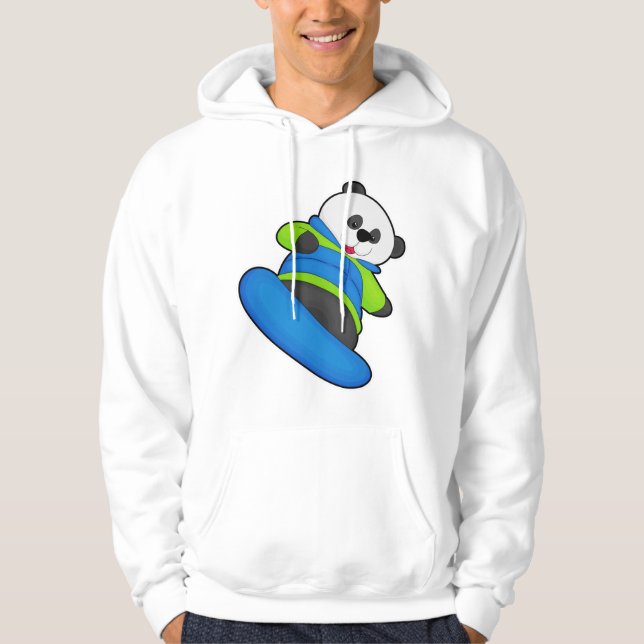 Panda as Snowboarder with Snowboard Hoodie (Front)