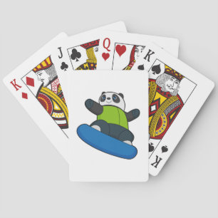 Panda as Snowboarder with Snowboard Playing Cards