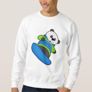 Panda as Snowboarder with Snowboard Sweatshirt