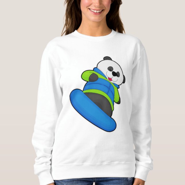 Panda as Snowboarder with Snowboard Sweatshirt (Front)