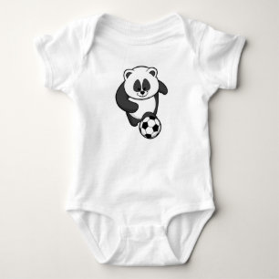 Panda as Soccer player at Soccer Baby Bodysuit