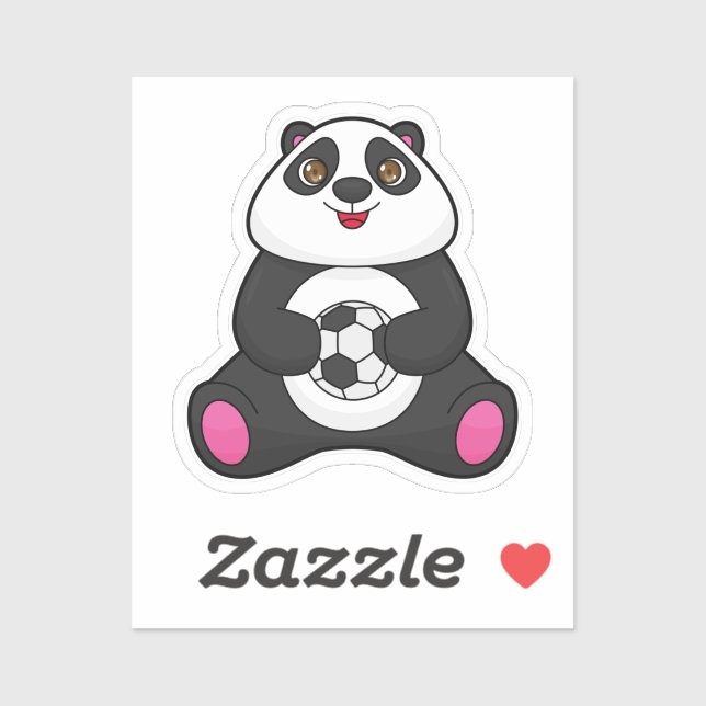 Panda as Soccer player with Soccer ball (Sheet)