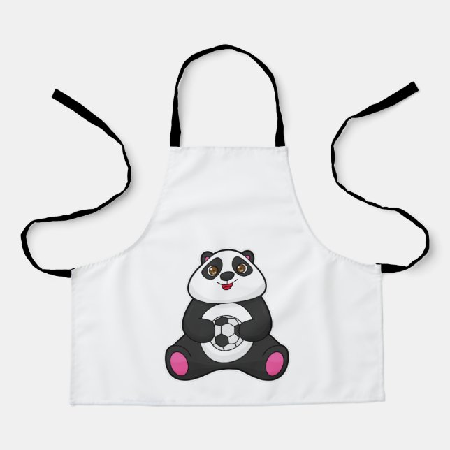 Panda as Soccer player with Soccer ball Apron (Front)