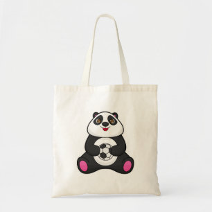Panda as Soccer player with Soccer ball Tote Bag