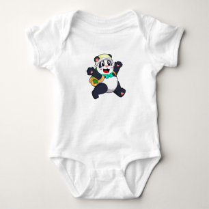 Panda as Student Baby Bodysuit
