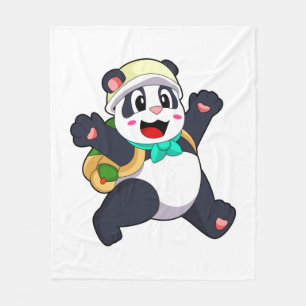 Panda as Student Fleece Blanket