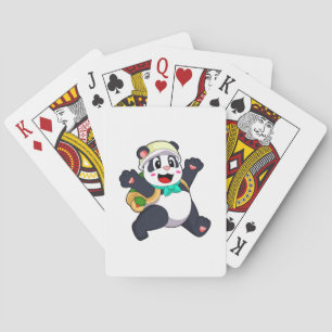 Panda as Student Playing Cards