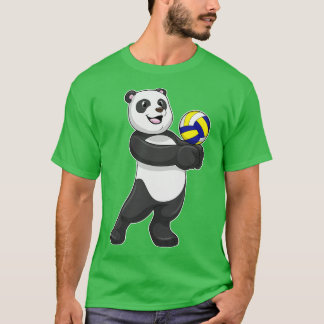 Panda as Volleyball player with Volleyball T-Shirt