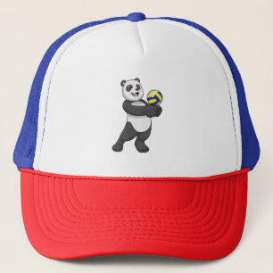 Panda as Volleyball player with Volleyball Trucker Hat