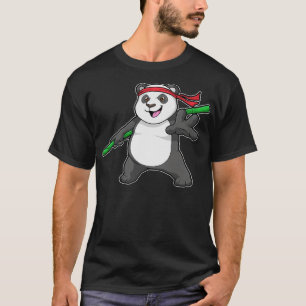 Panda as Warrior with Bamboo Spear T-Shirt