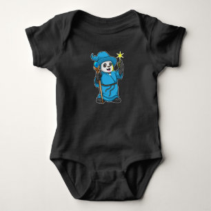 Panda as Wizard with Magic wand Baby Bodysuit