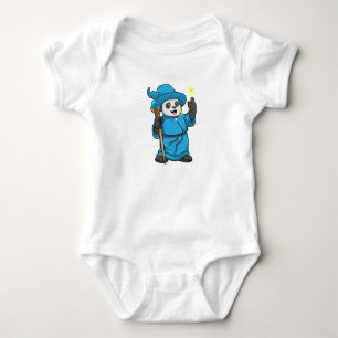 Panda as Wizard with Magic wand Baby Bodysuit