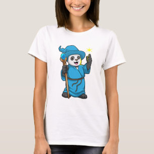 Panda as Wizard with Magic wand T-Shirt