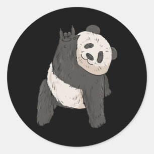 Panda Asl Hand Gesture Deaf Hearing Loss Awareness Classic Round Sticker