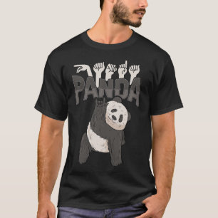 Panda Asl Hand Gesture Deaf Hearing Loss Awareness T-Shirt